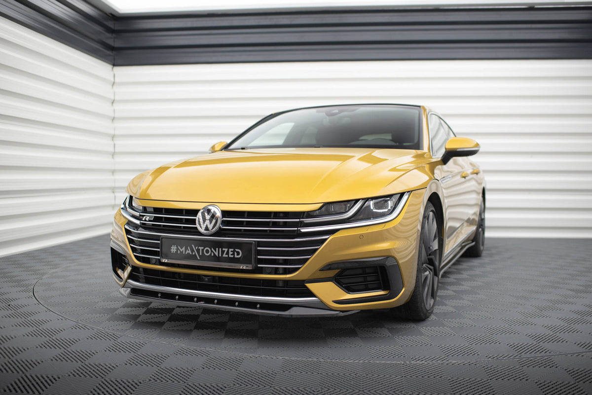 Street+ Spoilerlippe Front Ansatz V.2 passend für VW Arteon R-Line Limousine / Shooting Brake Mk1 schwarz Hochglanz – Ansicht 1