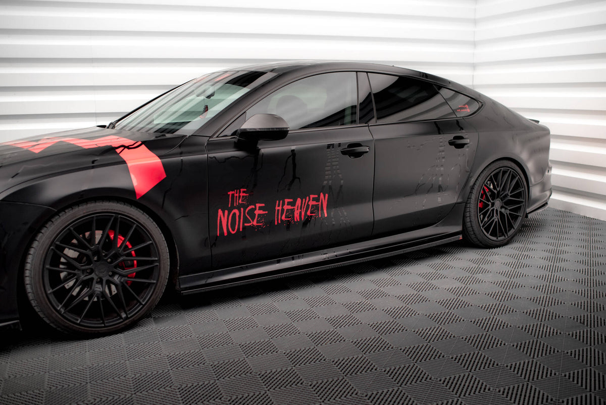 Street+ Seitenschweller Leisten passend für Audi A7 RS7 Look C7 schwarz Hochglanz – Ansicht 3