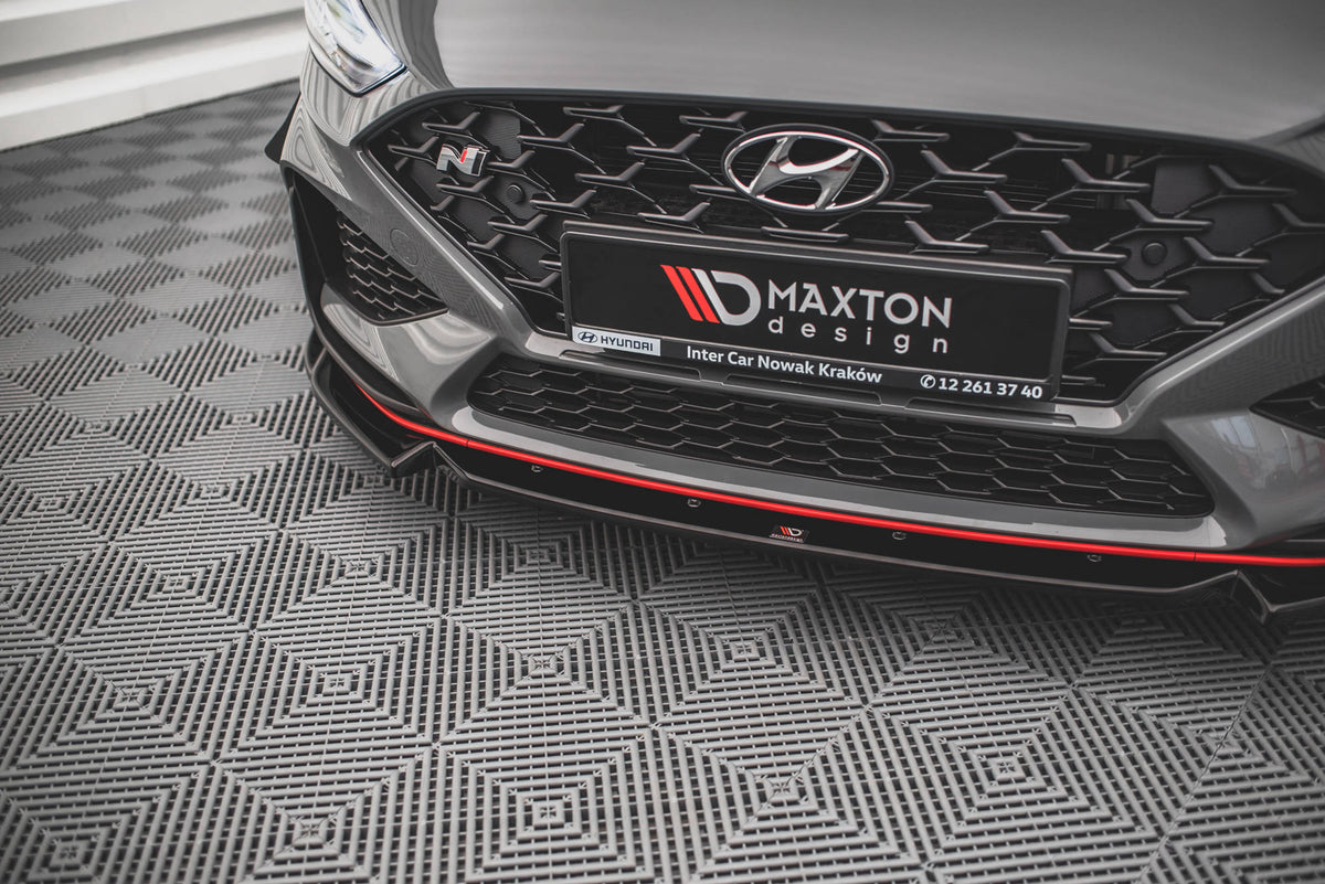 Street+ Spoilerlippe Front Ansatz V.2 passend für Hyundai I30 N / I30 N-Line Hatchback/Fastback Mk3 Facelift schwarz Hochglanz – Ansicht 3