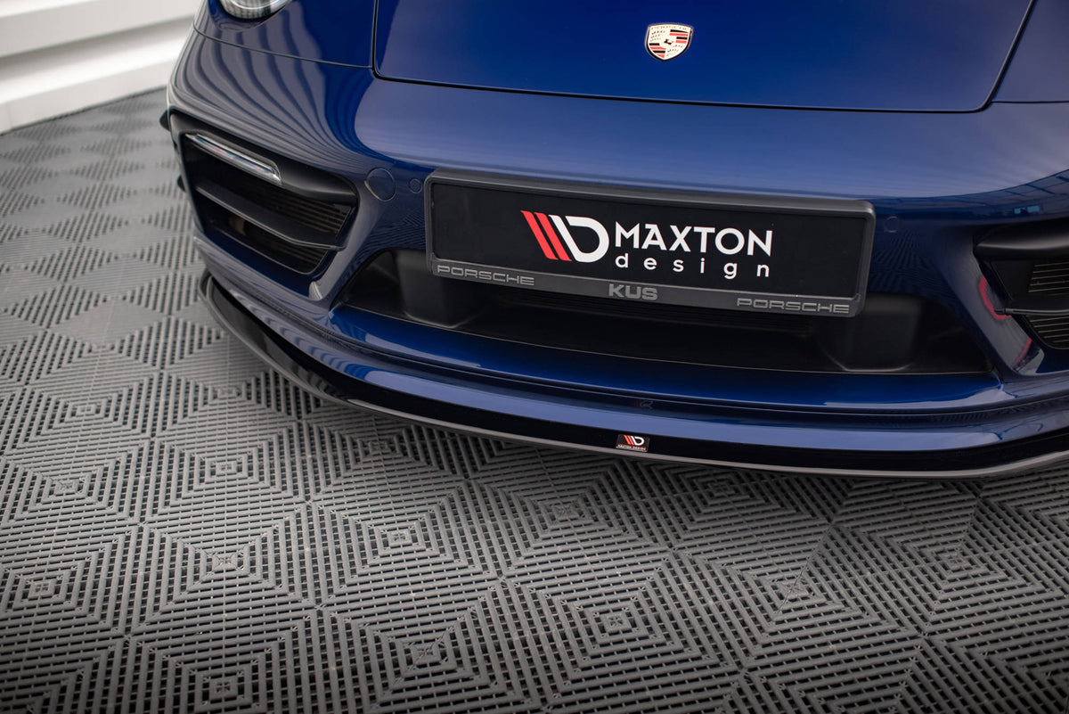 Street+ Spoilerlippe Front Ansatz V.1 passend für Porsche 911 Carrera Aero / Carrera GTS 992 schwarz Hochglanz – Ansicht 3