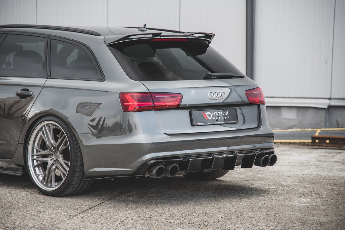 Diffusor Heck Ansatz V.1 passend für Audi S6 C7 Facelift schwarz Hochglanz – Ansicht 3