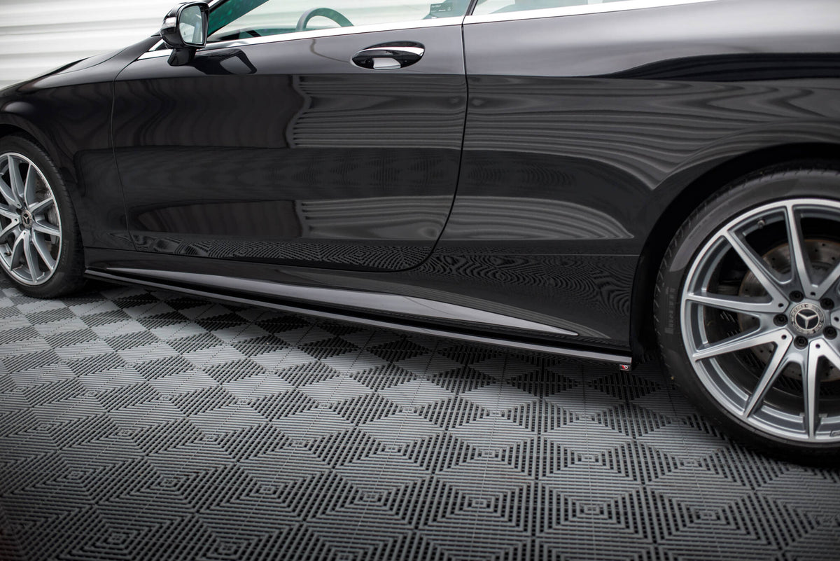 Street+ Seitenschweller Leisten passend für Mercedes-Benz S Coupe AMG-Line C217 Facelift schwarz Hochglanz – Ansicht 4