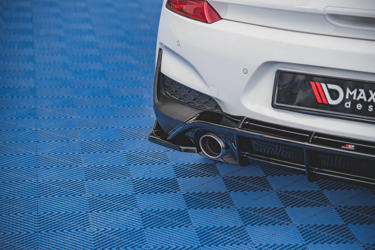 Heck Ansatz Flaps Diffusor V.4 passend für Hyundai I30 N Mk3 Hatchback schwarz Hochglanz – Ansicht 7