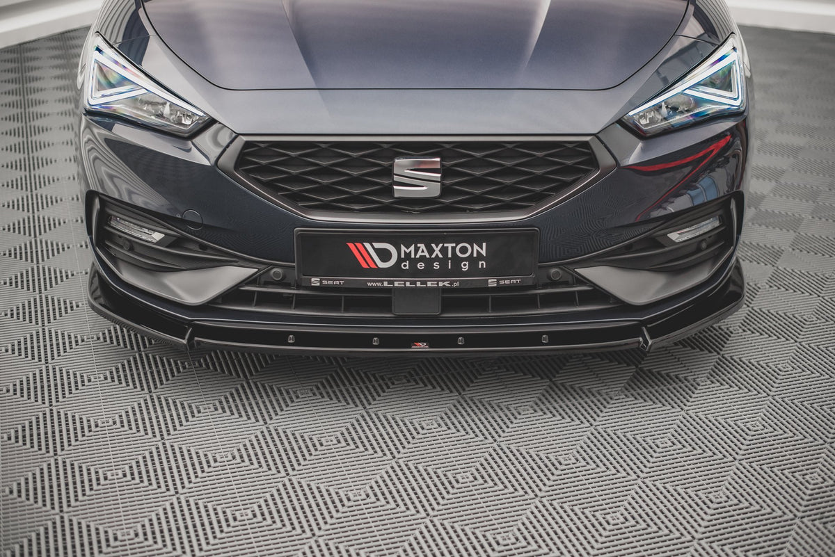 Street+ Spoilerlippe Front Ansatz V.1 passend für Seat Leon FR Mk4 schwarz Hochglanz – Ansicht 1