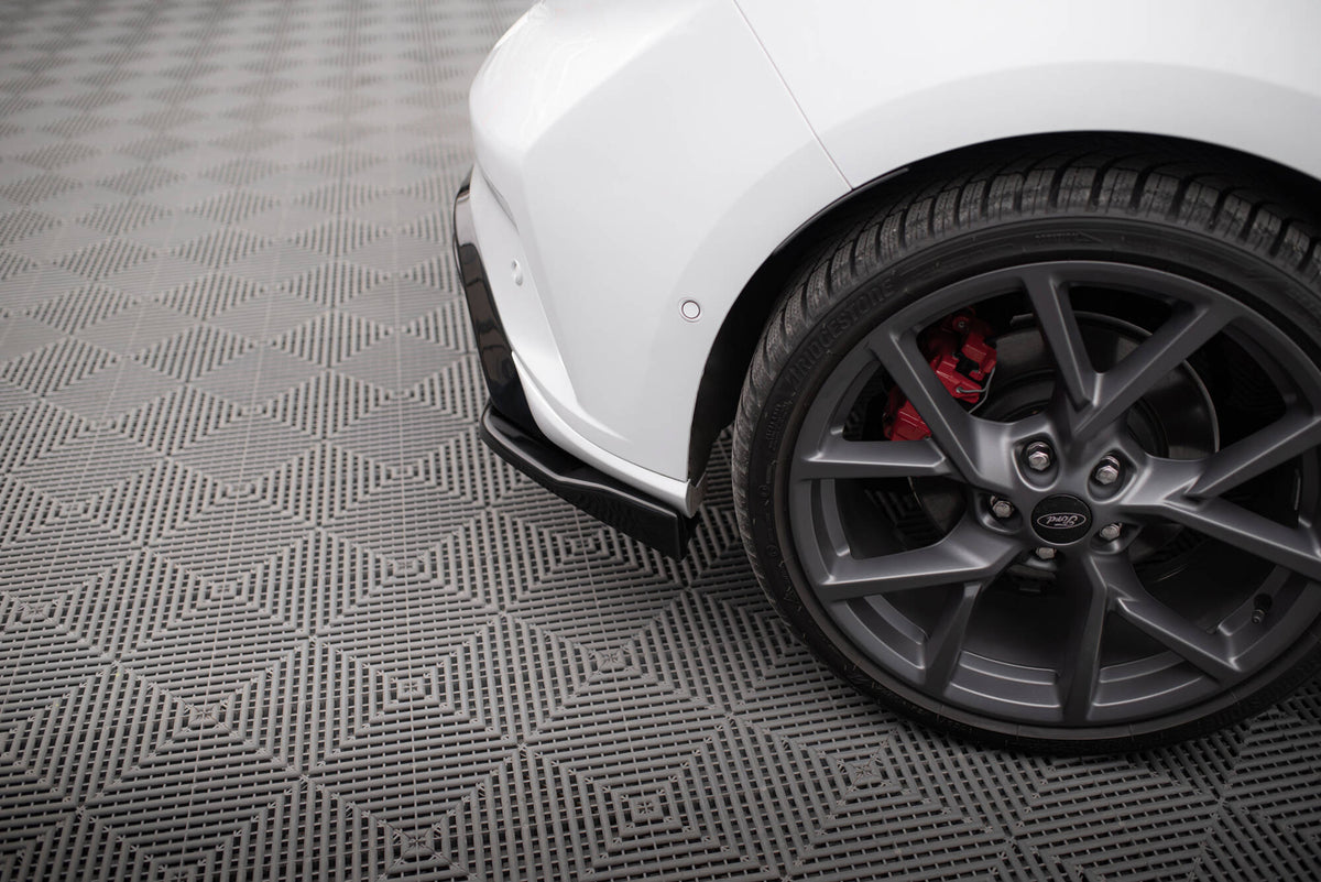 Heck Ansatz Flaps Diffusor V.3 passend für (Für heckansatz V.3) Ford Focus Hatchback ST Mk4  schwarz Hochglanz – Ansicht 4