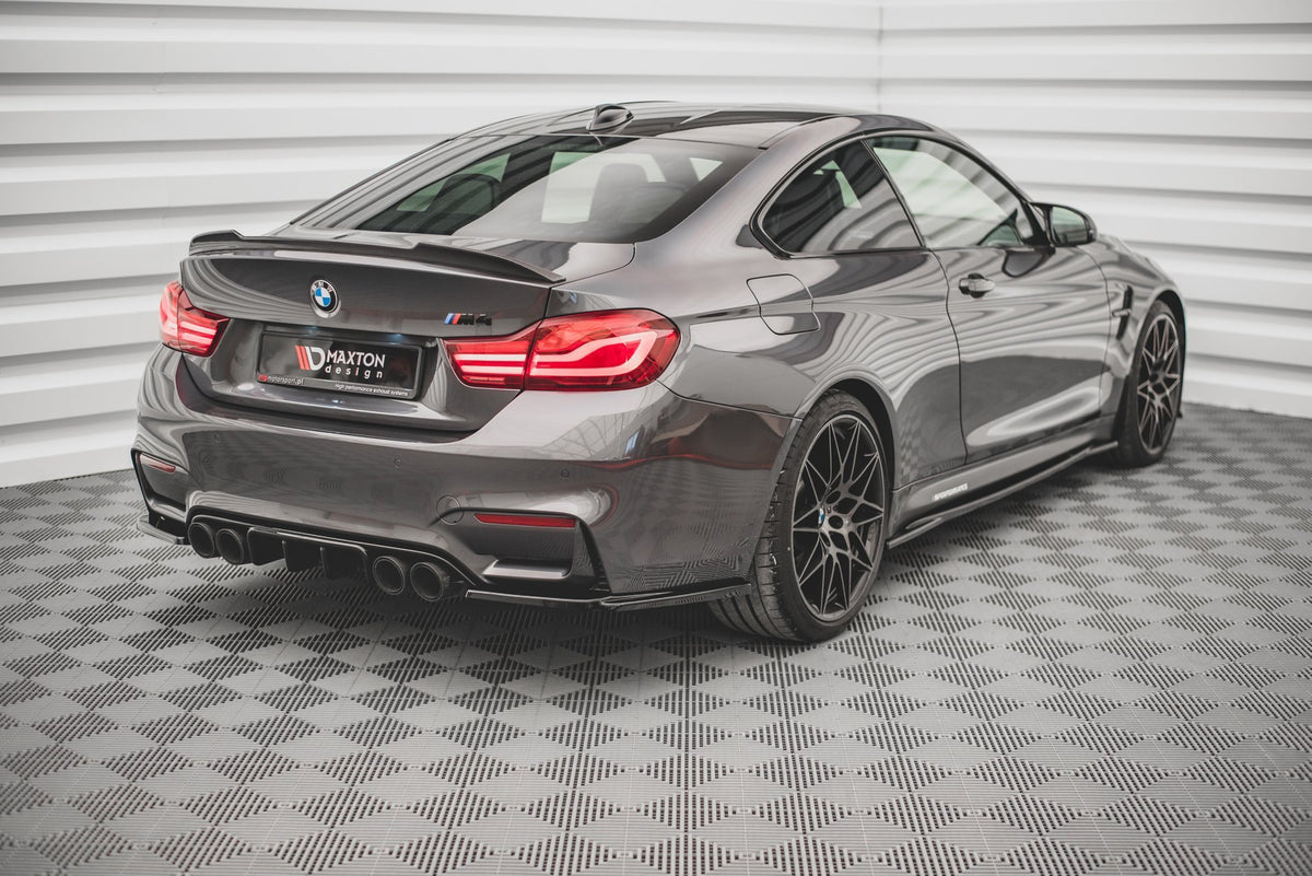 Heck Ansatz Flaps Diffusor V.3 passend für BMW M4 F82 schwarz Hochglanz – Ansicht 1