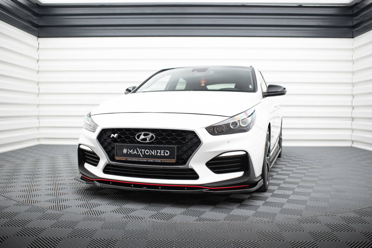 Street+ Spoilerlippe Front Ansatz V.4 passend für Hyundai I30 N Mk3 Hatchback/ Fastback schwarz Hochglanz – Ansicht 3