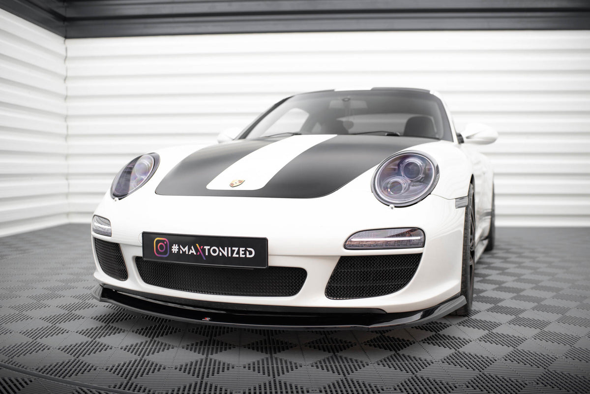 Street+ Spoilerlippe Front Ansatz V.1 passend für Porsche 911 Carrera 997 Facelift schwarz Hochglanz – Ansicht 3
