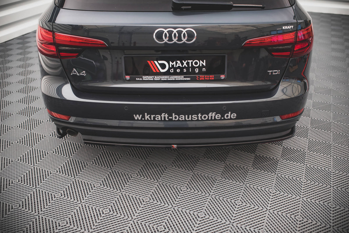 Heck Ansatz Flaps Diffusor passend für Audi A4 B9 schwarz Hochglanz – Ansicht 4