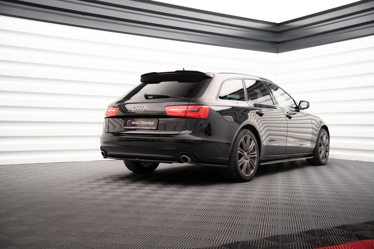 Heck Ansatz Flaps Diffusor V.2 passend für Audi A6 Avant / Limousine C7  schwarz Hochglanz – Ansicht 1