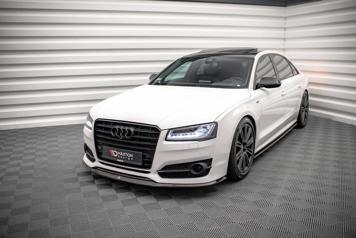 Street+ Spoilerlippe Front Ansatz V.2 passend für Audi S8 D4 FL schwarz Hochglanz – Ansicht 1