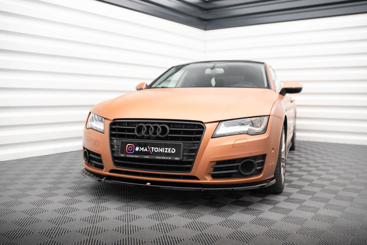 Street+ Spoilerlippe Front Ansatz V.1 passend für Audi A7 C7 schwarz Hochglanz – Ansicht 4