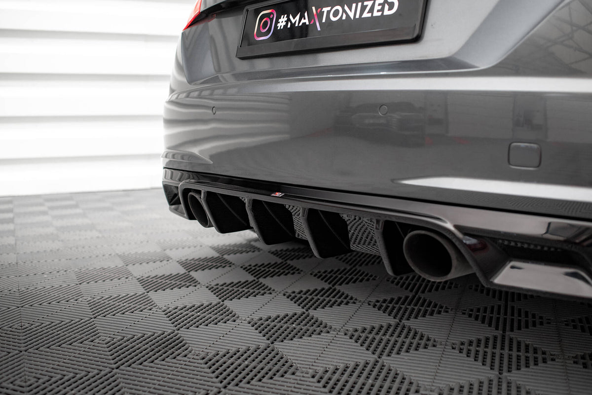 Diffusor Heck Ansatz passend für Audi TT S-Line 8S schwarz Hochglanz – Ansicht 6