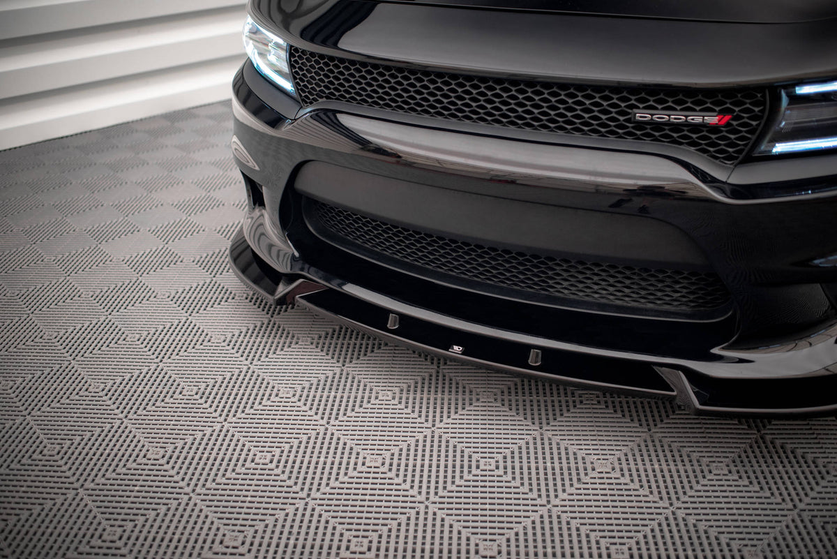 Street+ Spoilerlippe Front Ansatz V.2 passend für Dodge Charger SRT Mk7 Facelift schwarz Hochglanz – Ansicht 3