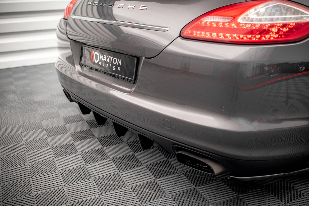 Diffusor Heck Ansatz passend für Porsche Panamera / Panamera Diesel 970 schwarz Hochglanz – Ansicht 5