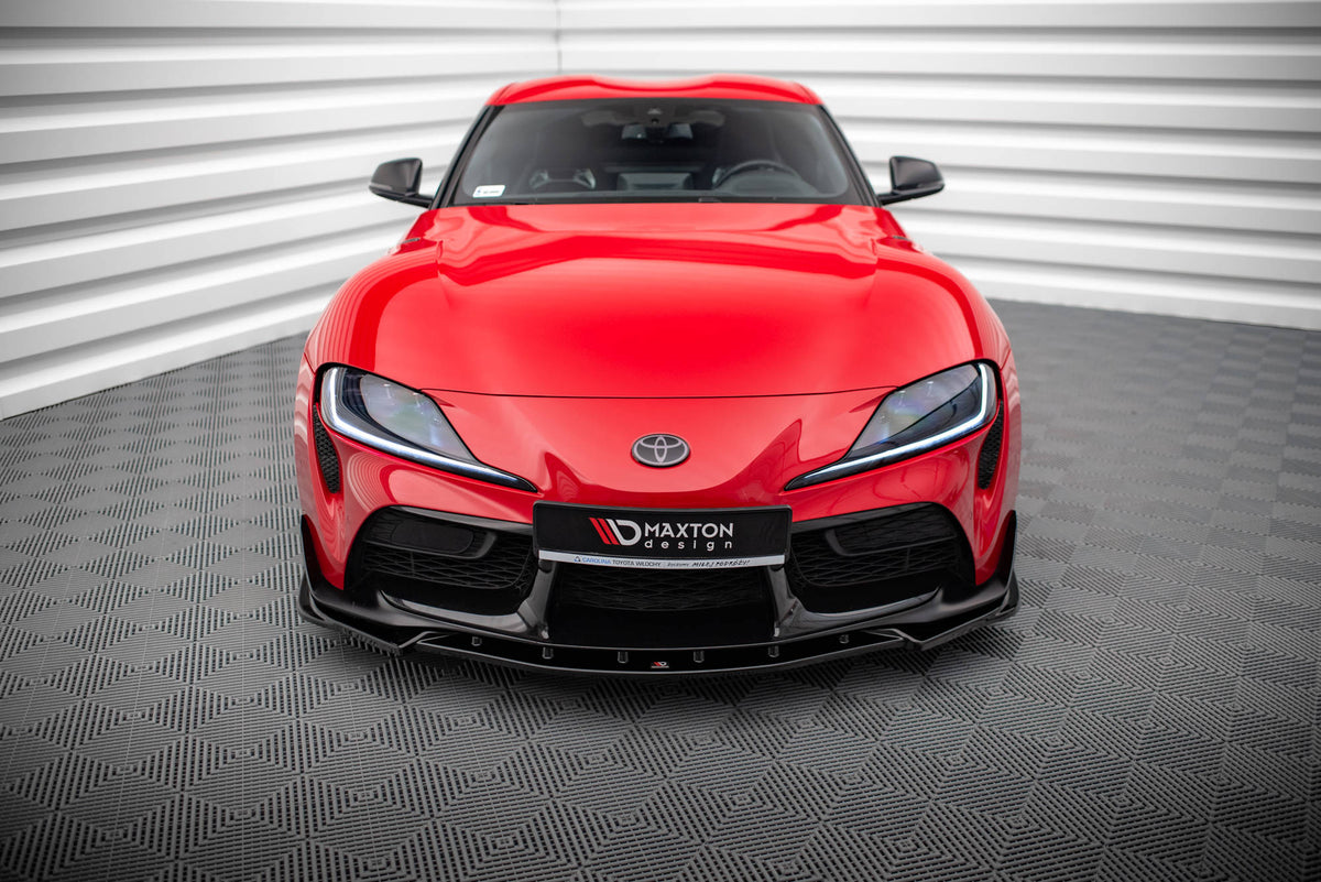 Street+ Spoilerlippe Front Ansatz V.4 passend für Toyota Supra Mk5 schwarz Hochglanz – Ansicht 1