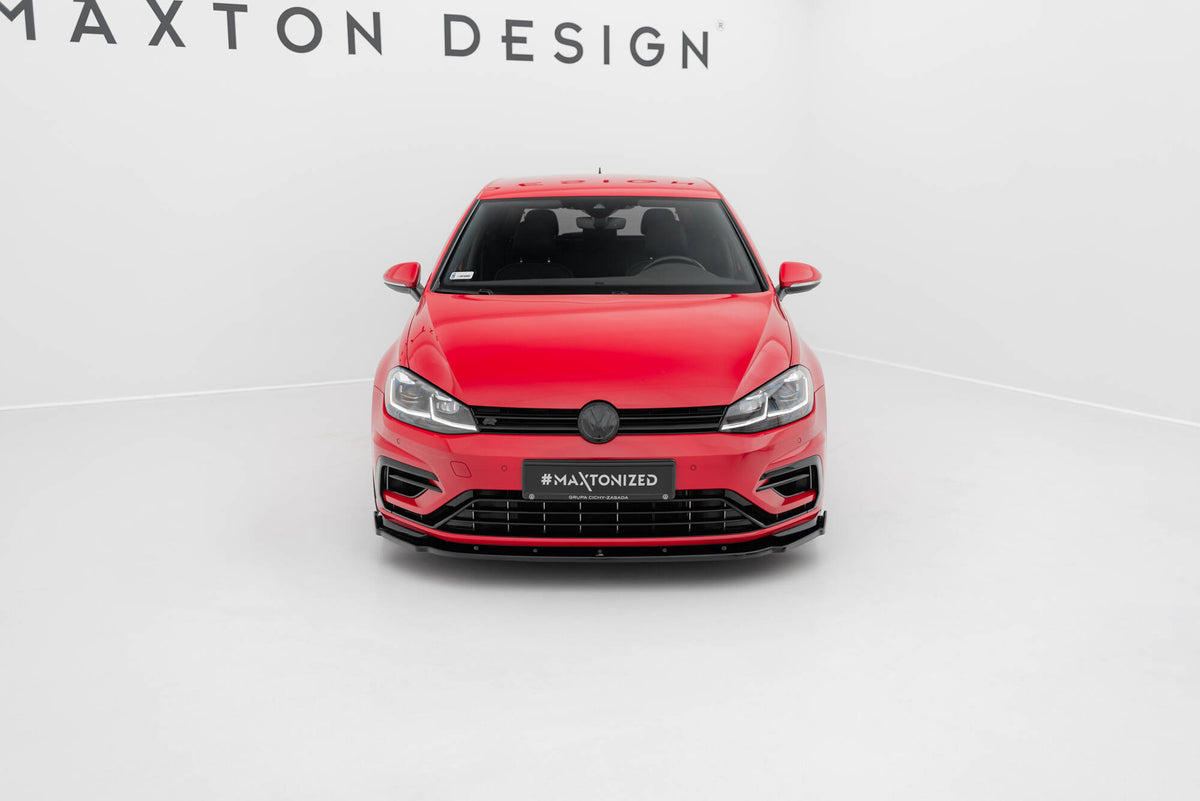 Street+ Spoilerlippe Front Ansatz V.1 passend für VW Golf R / R-Line Mk7 Facelift schwarz Hochglanz – Ansicht 1
