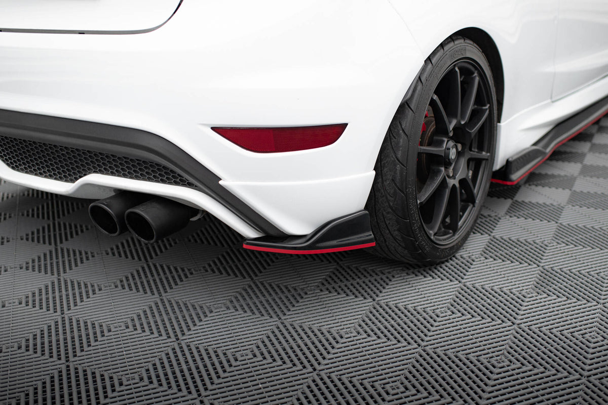 Heck Ansatz Flaps Diffusor V.2 passend für Ford Fiesta ST Mk7 Facelift schwarz Hochglanz – Ansicht 4