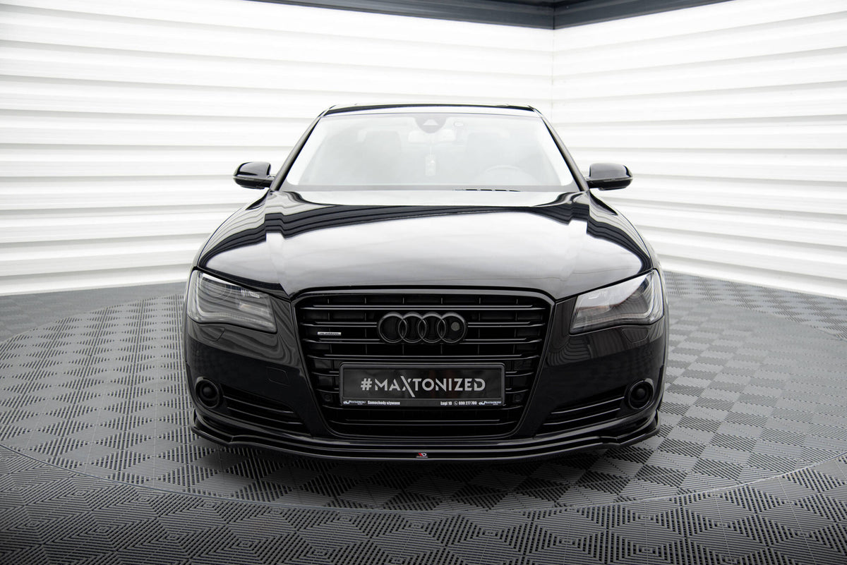 Street+ Spoilerlippe Front Ansatz passend für Audi A8 D4 schwarz Hochglanz – Ansicht 3