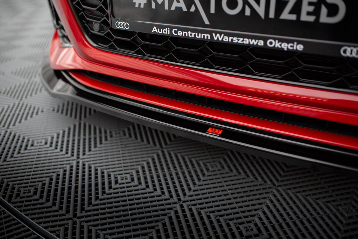 Street+ Spoilerlippe Front Ansatz V.1 passend für Audi RS4 B9 Facelift schwarz Hochglanz – Ansicht 3