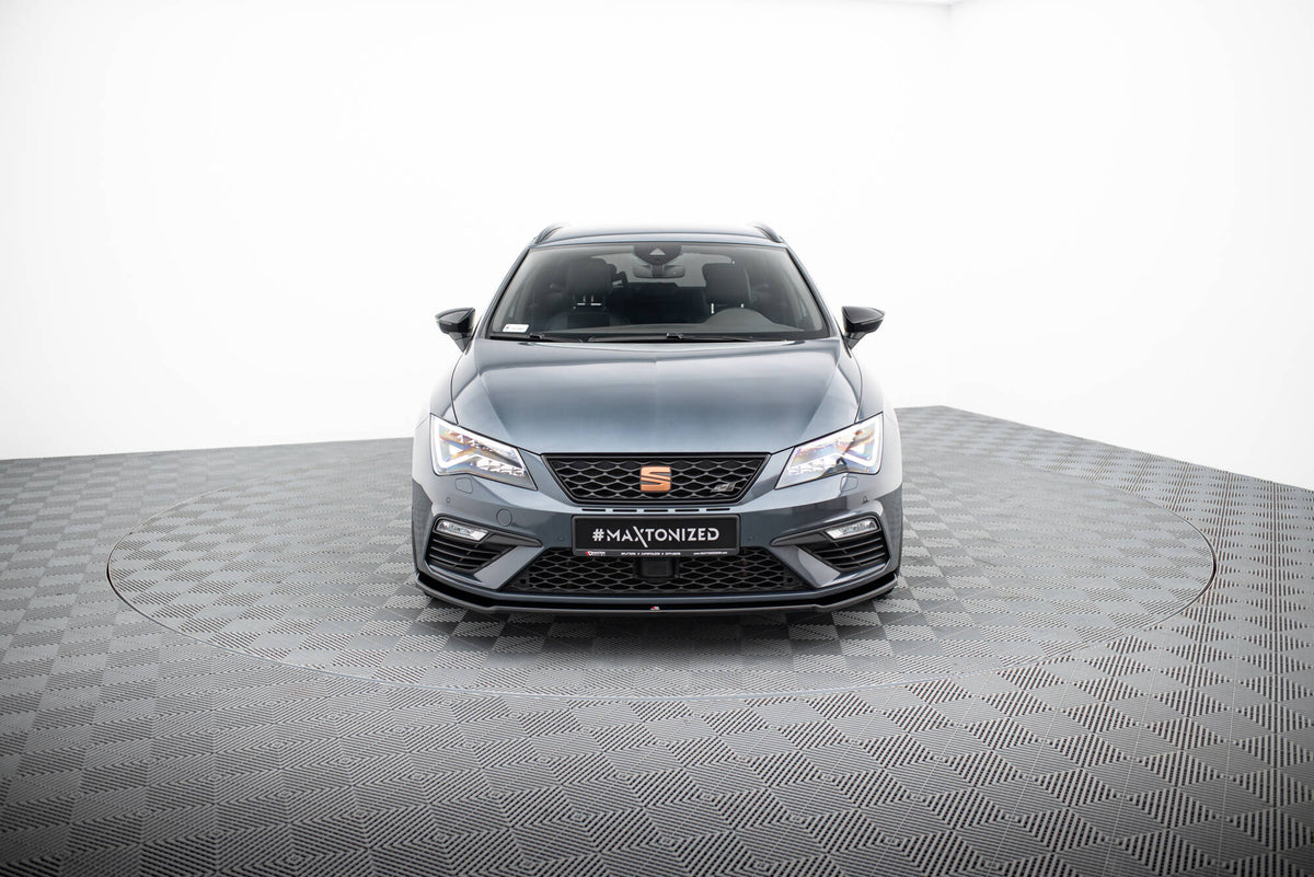 Street+ Spoilerlippe Front Ansatz V.2 passend für Seat Leon Cupra / FR Mk3 FL schwarz Hochglanz – Ansicht 1