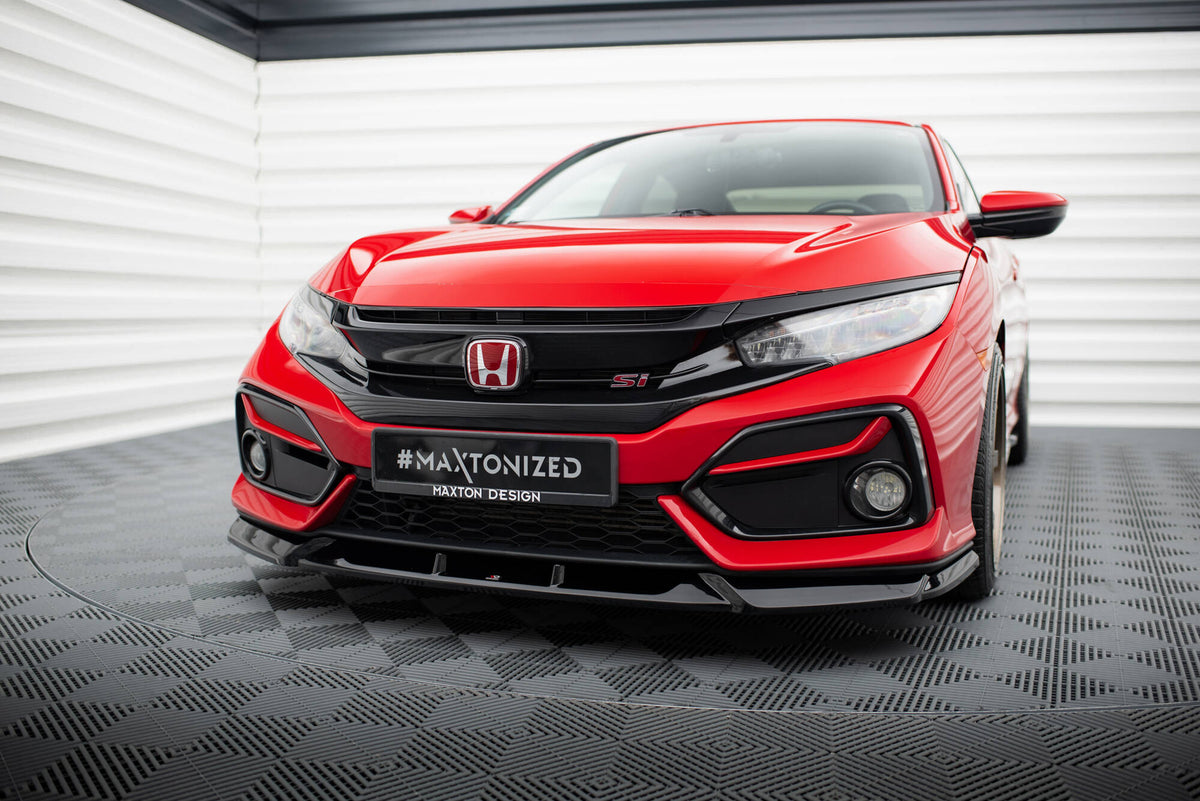 Street+ Spoilerlippe Front Ansatz passend für Honda Civic SI Mk10 schwarz Hochglanz – Ansicht 3