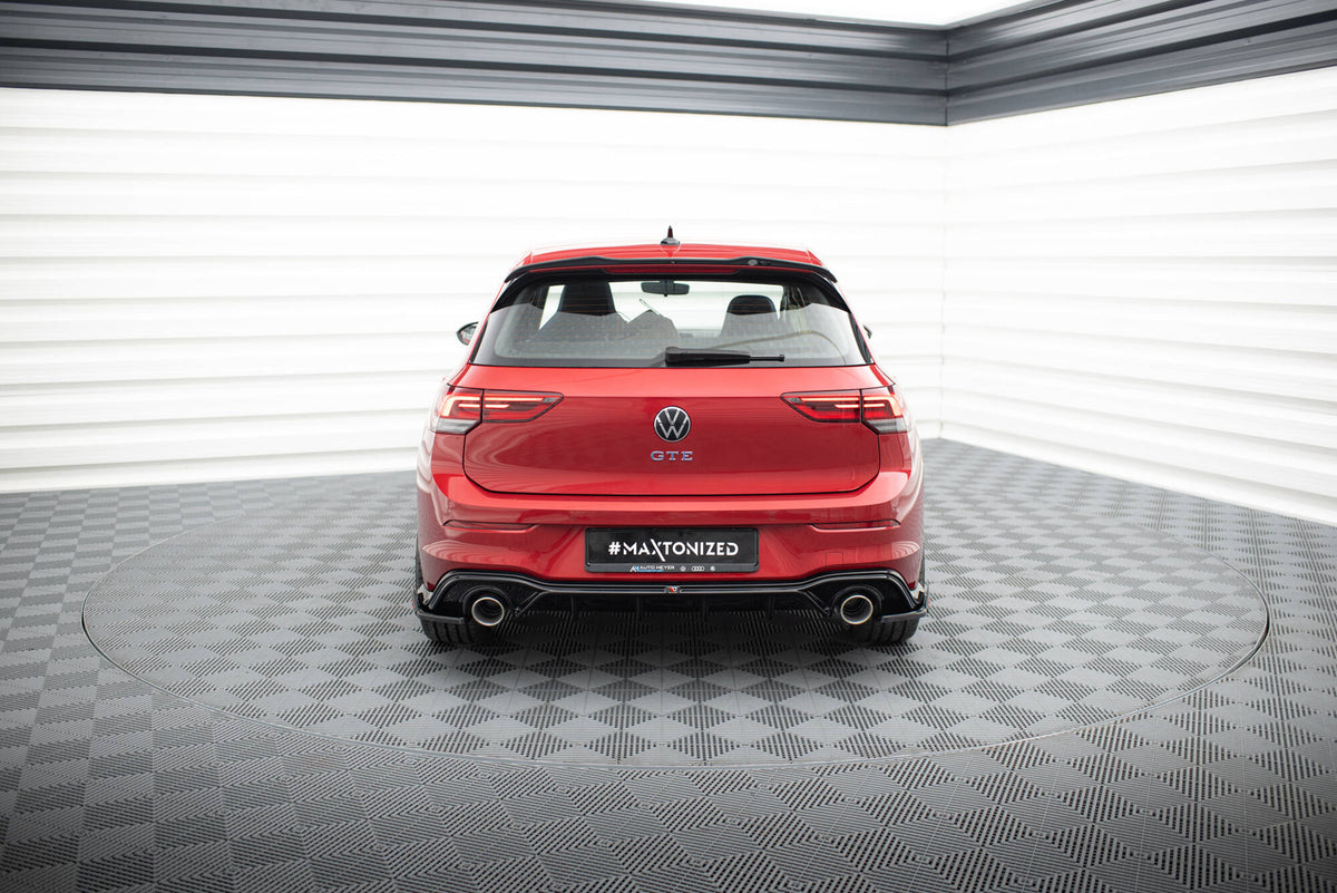 Diffusor Heck Ansatz + Endrohre passend für VW Golf GTE / R-Line Mk8 / Mk8 Facelift – Ansicht 1