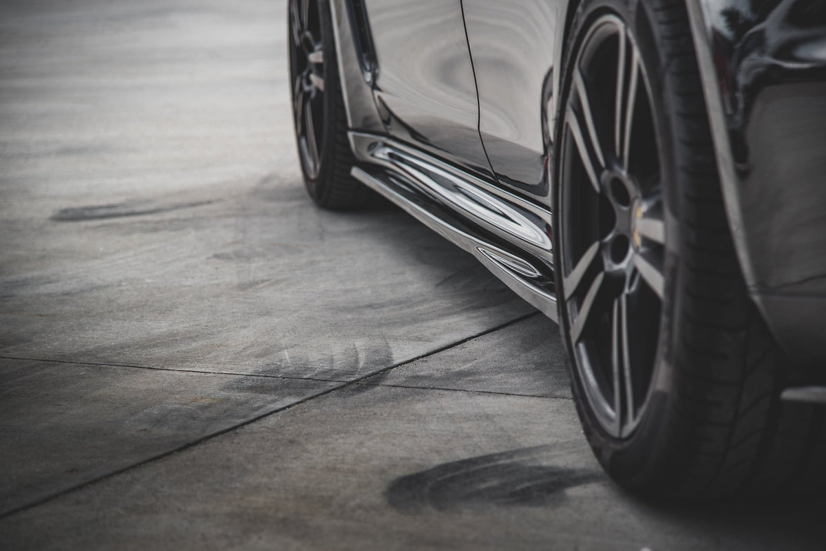 Street+ Seitenschweller Leisten passend für V.1 passend für Porsche Panamera Turbo 970 Facelift schwarz Hochglanz – Ansicht 5