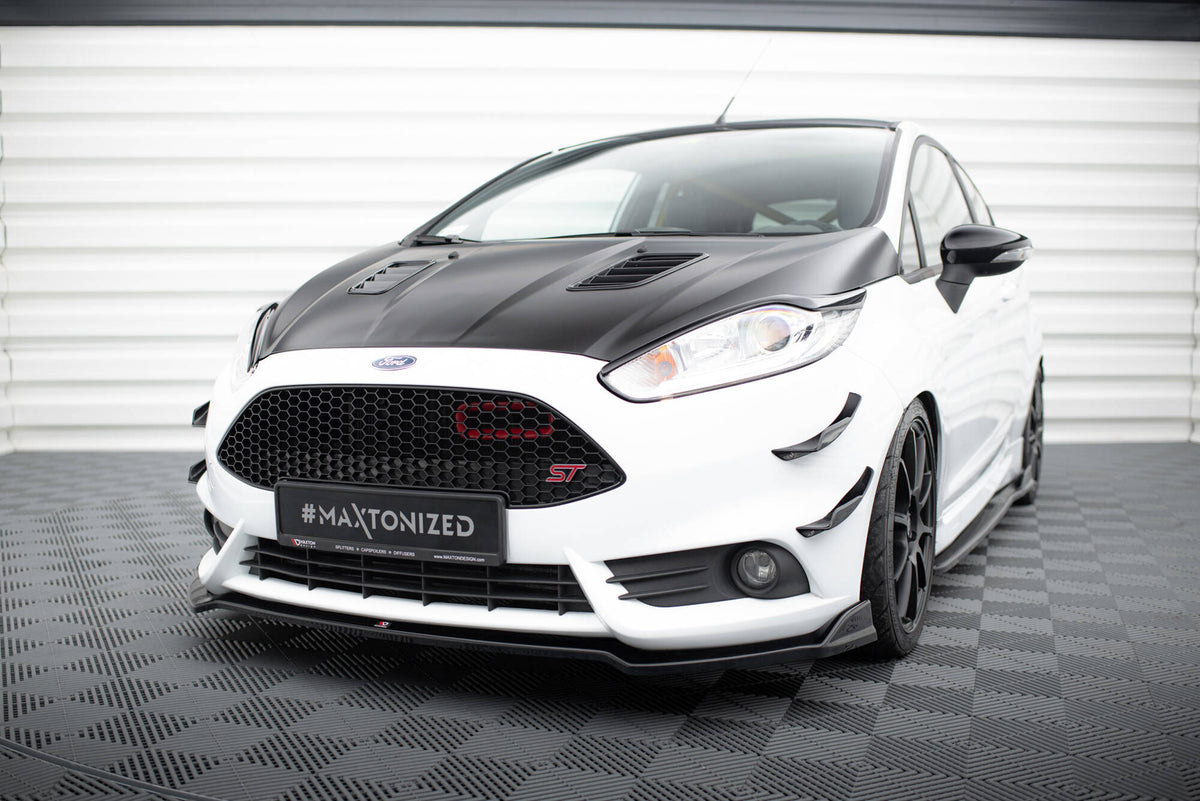 Scheinwerfer Blenden Böser Blick V.2 passend für Ford Fiesta ST / ST-Line / Standard Mk7 FL schwarz Hochglanz – Ansicht 1