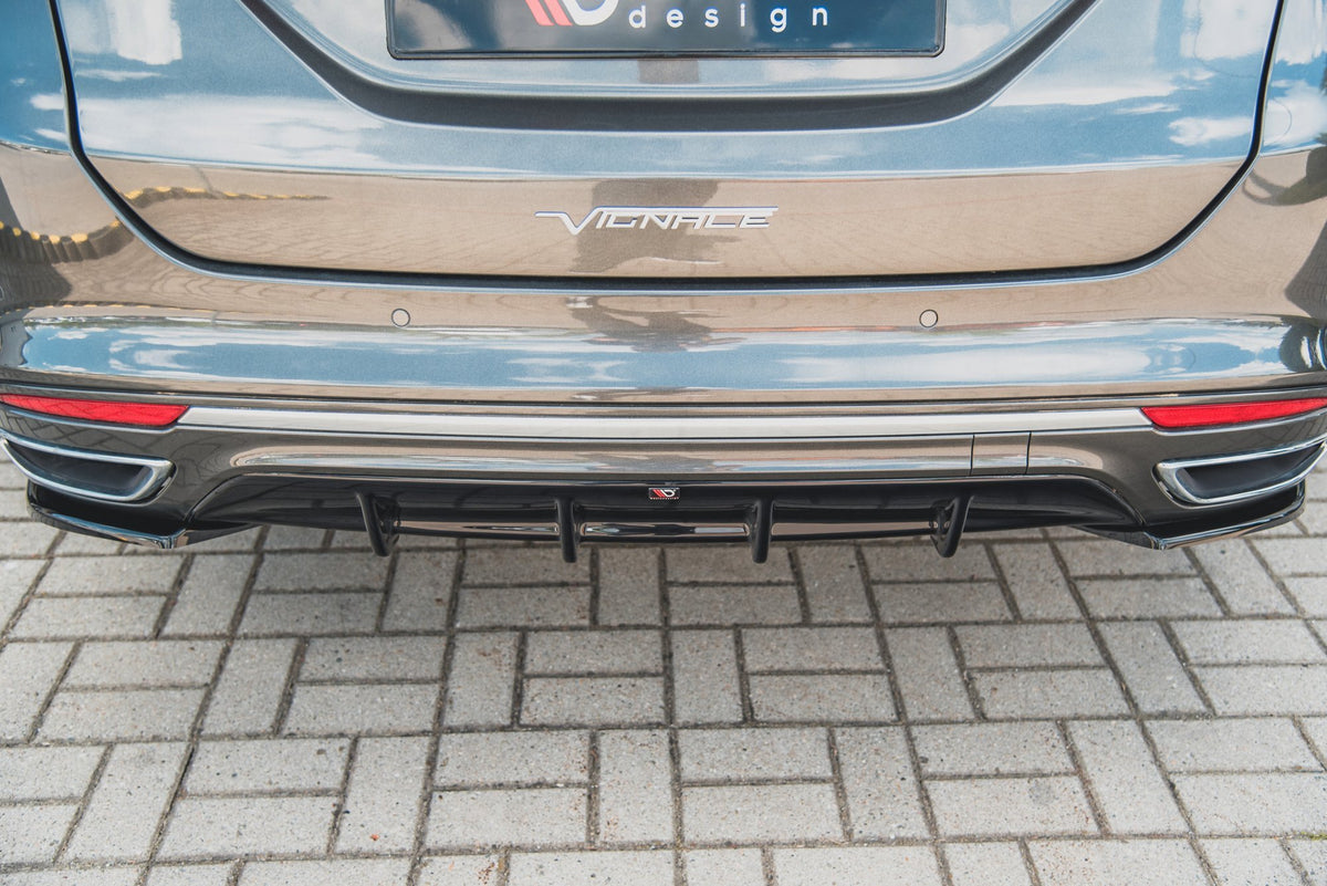 Diffusor Heck Ansatz passend für Ford Mondeo Vignale Mk5 Facelift schwarz Hochglanz – Ansicht 3