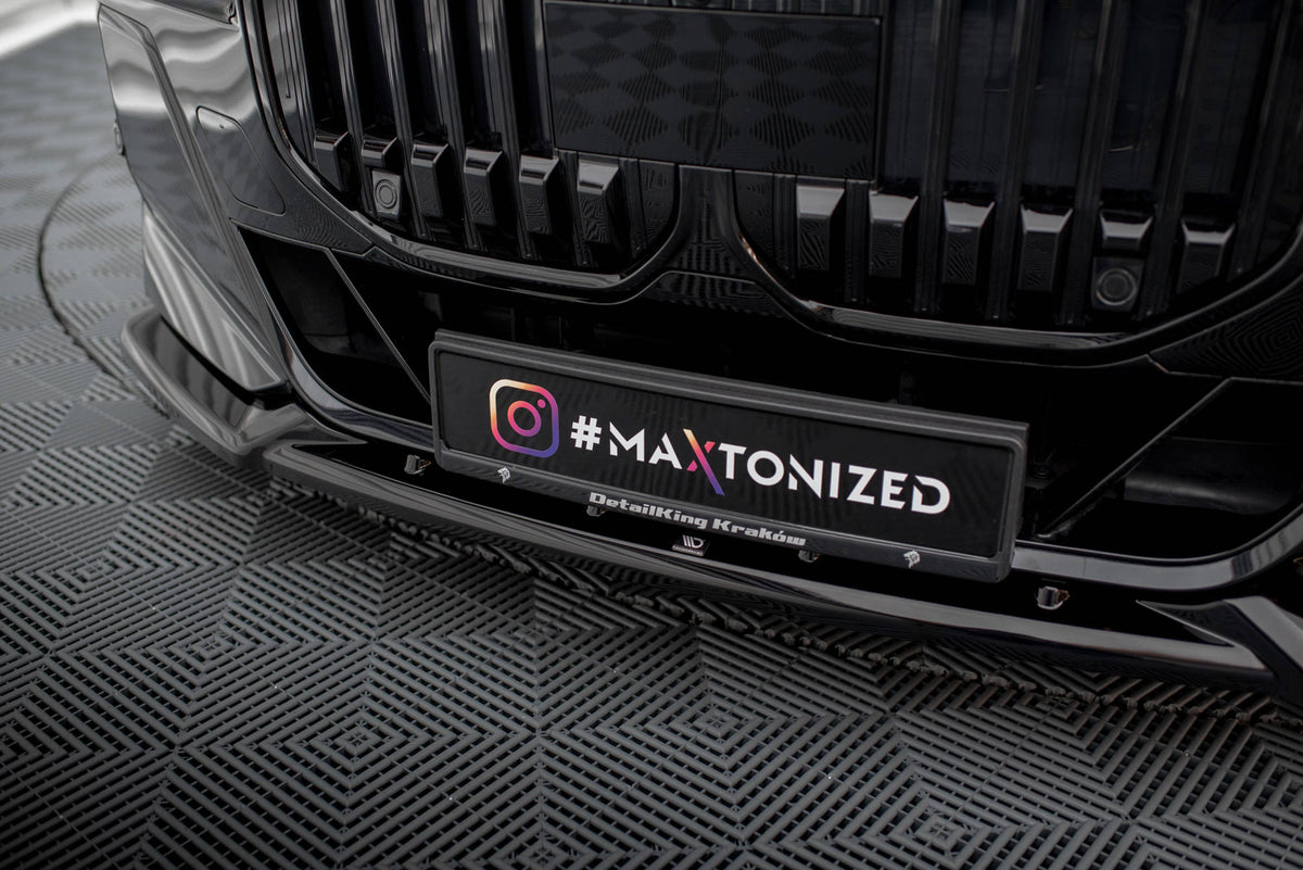 Street+ Spoilerlippe Front Ansatz V.2 passend für BMW 7 M-Paket / M760e / i7 M-Paket G70   schwarz Hochglanz – Ansicht 4