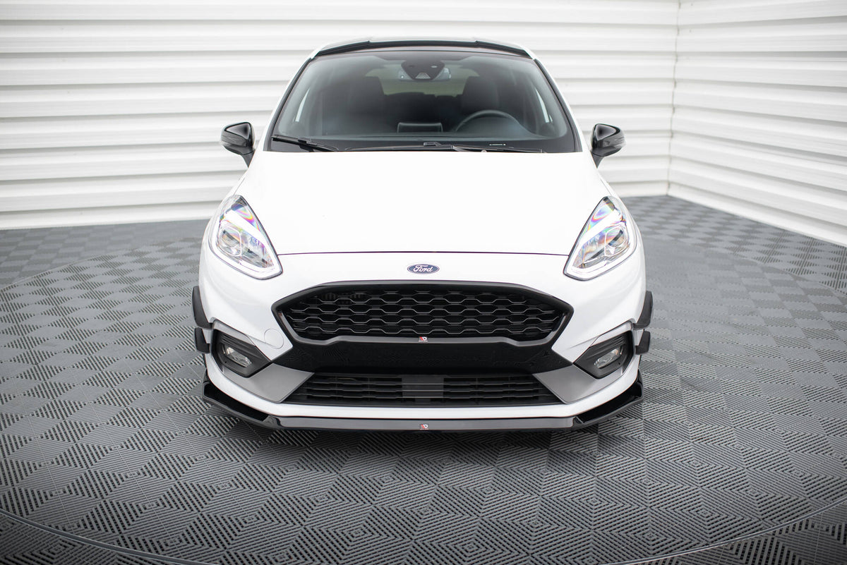 Street+ Spoilerlippe Front Ansatz V.5 passend für Ford Fiesta Mk8 ST / ST-Line schwarz Hochglanz – Ansicht 1