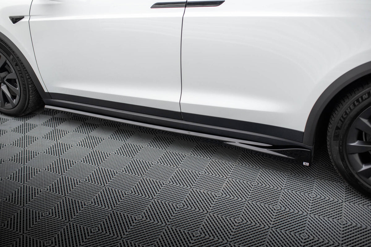 Street+ Seitenschweller Leisten passend für Tesla Model X Mk1 Facelift schwarz Hochglanz – Ansicht 4