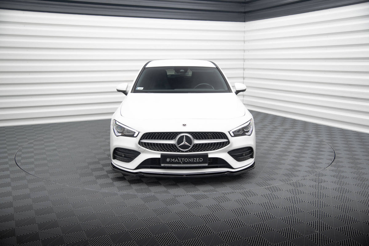 Street+ Spoilerlippe Front Ansatz V.1 passend für Mercedes-Benz CLA A35 AMG / AMG-Line C118 schwarz Hochglanz – Ansicht 1