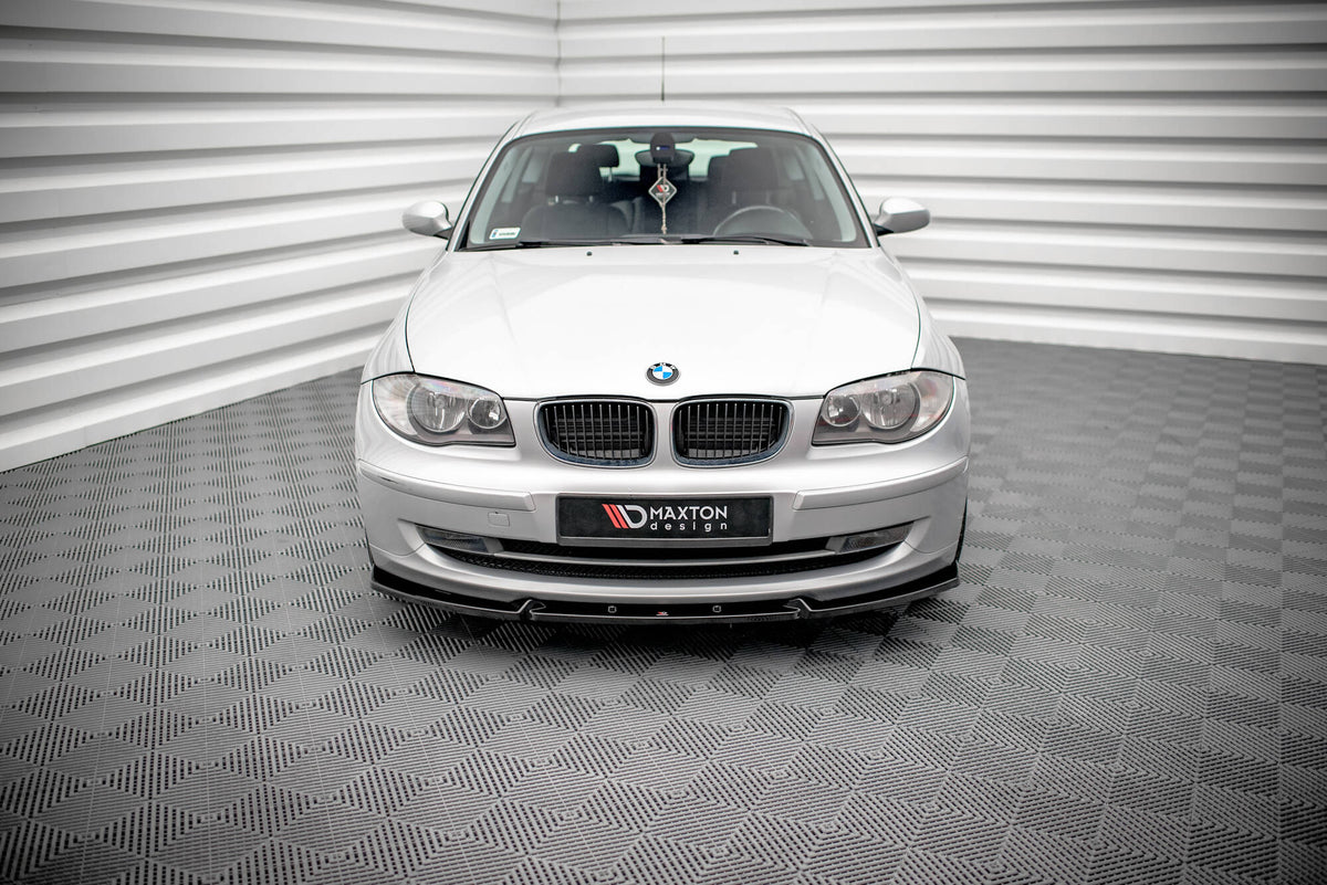 Street+ Spoilerlippe Front Ansatz V.3 passend für BMW 1er E81 Facelift schwarz Hochglanz – Ansicht 1