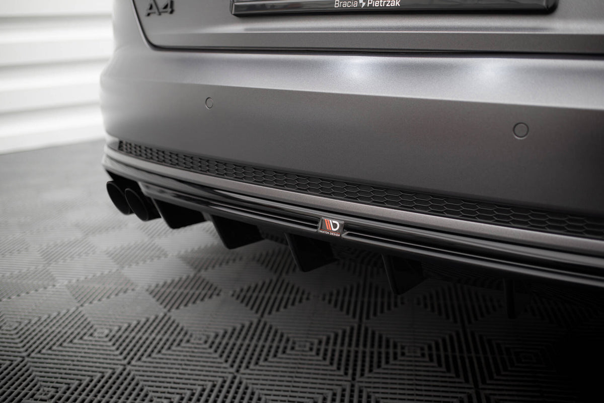 Diffusor Heck Ansatz V.1 passend für Audi A4 S-line B9 (Doppelauspuff li.endrohr) – Ansicht 4