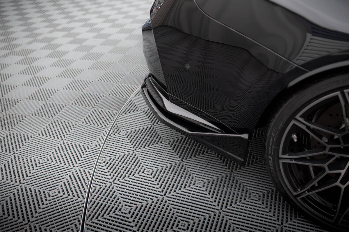 Heck Ansatz Flaps Diffusor V.3 passend für CSL Look BMW M3 Limousine / Touring G80 / G81 schwarz Hochglanz – Ansicht 4