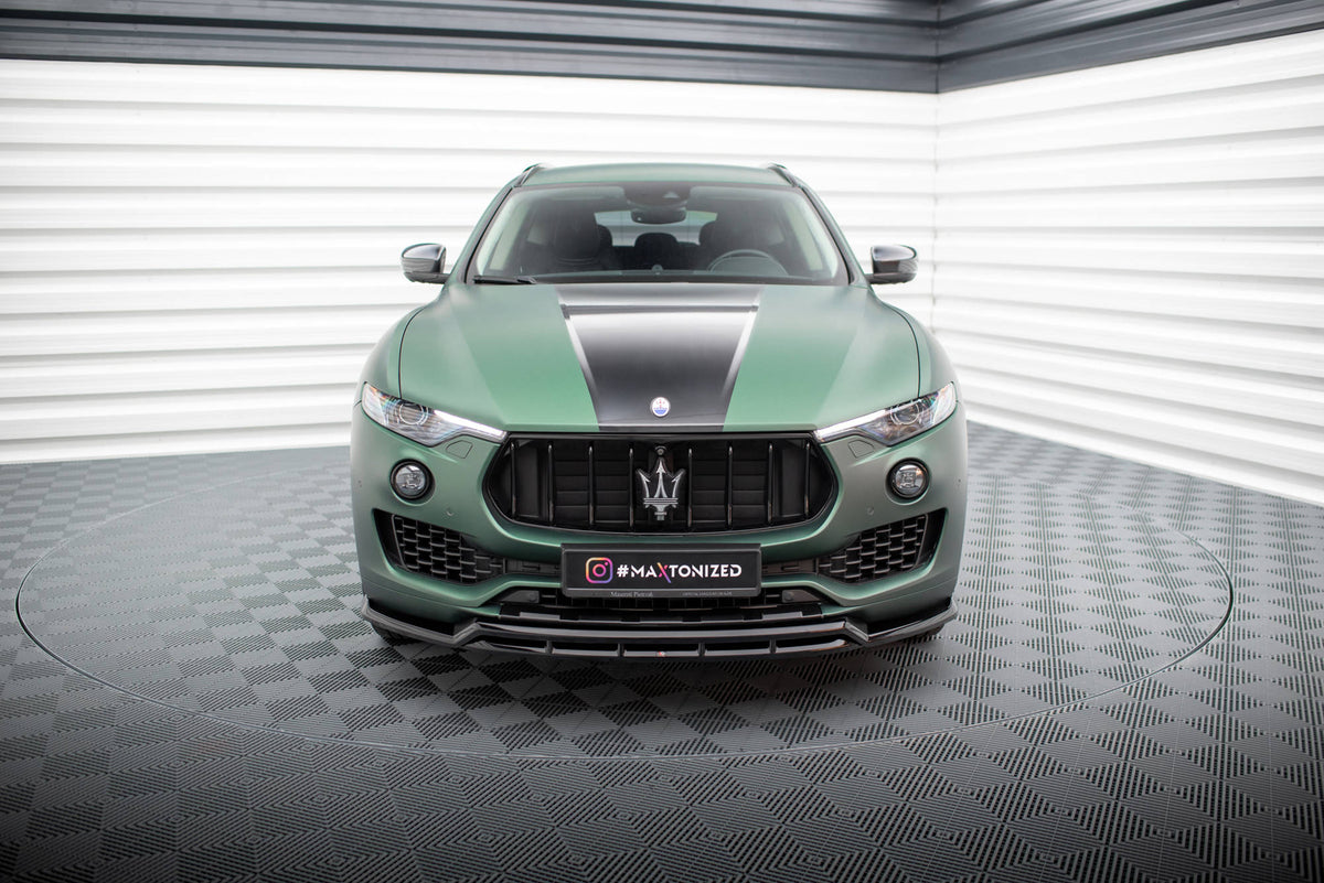 Street+ Spoilerlippe Front Ansatz V.2 passend für Maserati Levante Mk1 schwarz Hochglanz – Ansicht 1