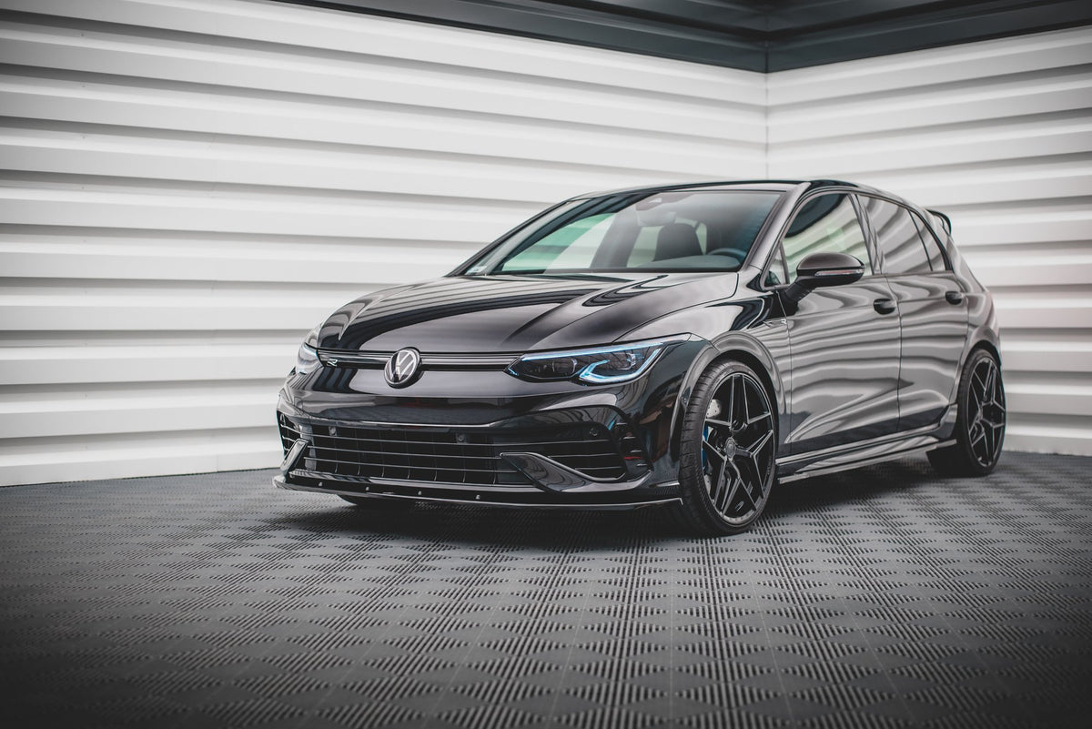 Street+ Spoilerlippe Front Ansatz V.1 passend für VW Golf R Hatchback / Variant  Mk8 schwarz Hochglanz – Ansicht 5