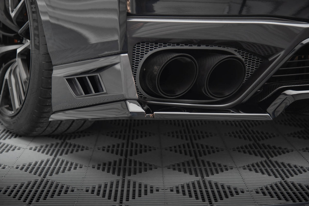 Heck Ansatz Flaps Diffusor passend für Nissan GTR R35 Facelift schwarz Hochglanz – Ansicht 1