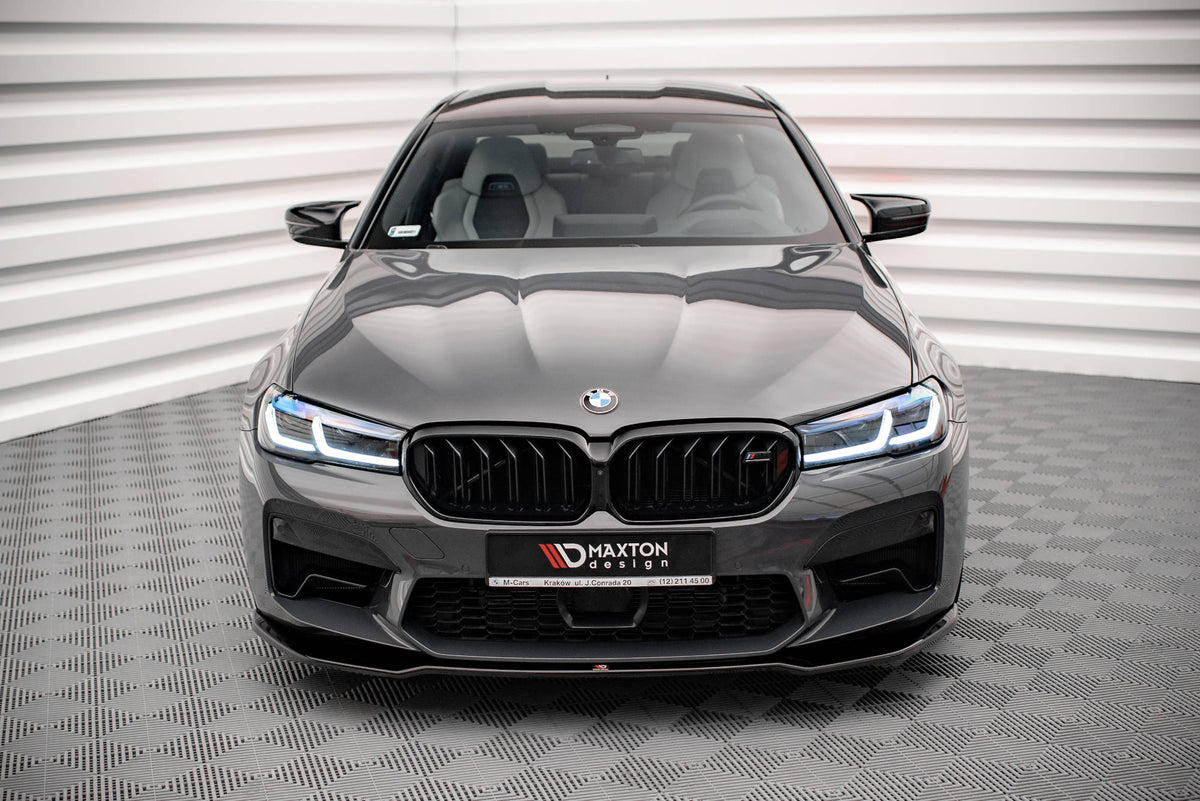 Street+ Spoilerlippe Front Ansatz V.2 passend für BMW M5 F90 Facelift schwarz Hochglanz – Ansicht 1