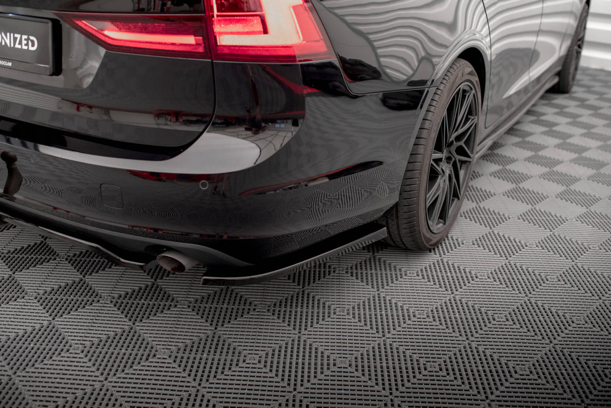 Heck Ansatz Flaps Diffusor passend für Volvo V90 Mk2 schwarz Hochglanz – Ansicht 1