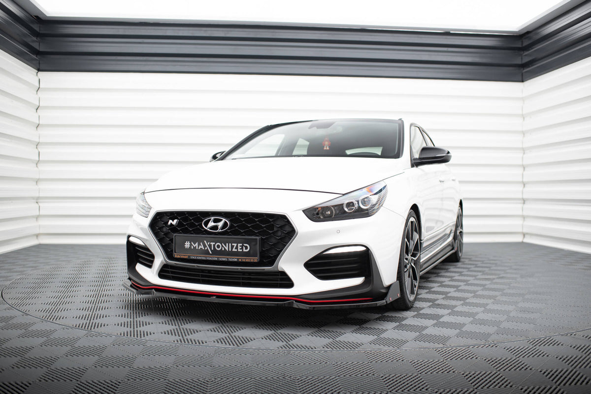 Street+ Spoilerlippe Front Ansatz V.6 + Flaps passend für Hyundai I30 N Mk3 Hatchback/Fastback – Ansicht 3