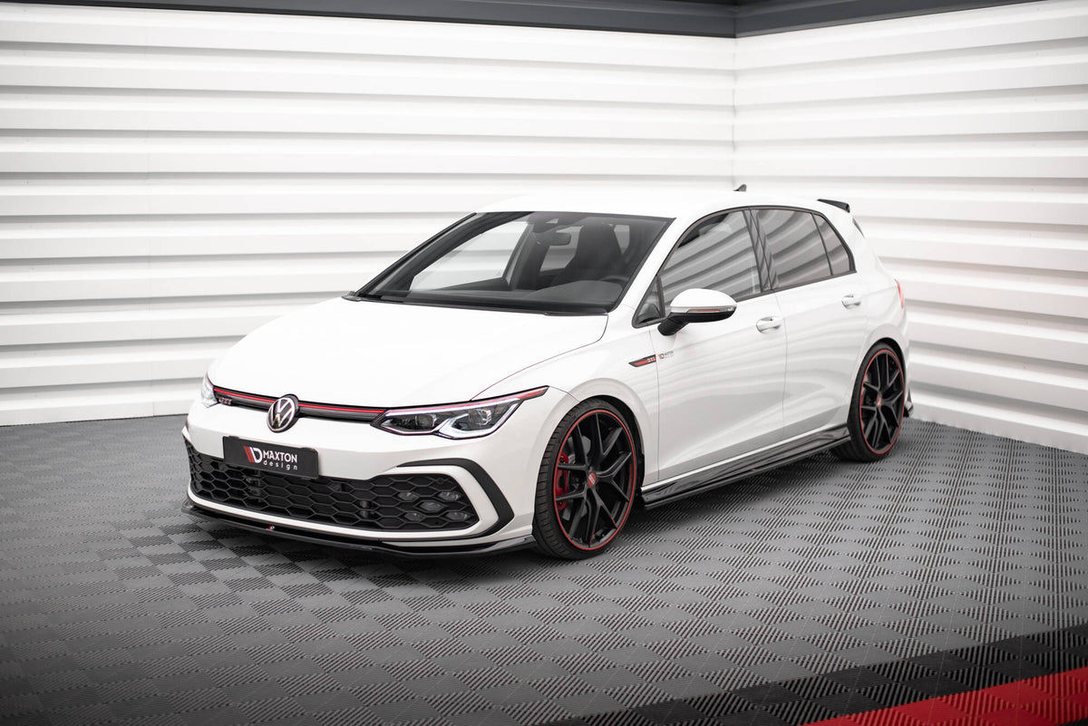 Street+ Spoilerlippe Front Ansatz V.7 passend für VW Golf GTI / GTE / GTD / R-Line Mk8 schwarz Hochglanz – Ansicht 4