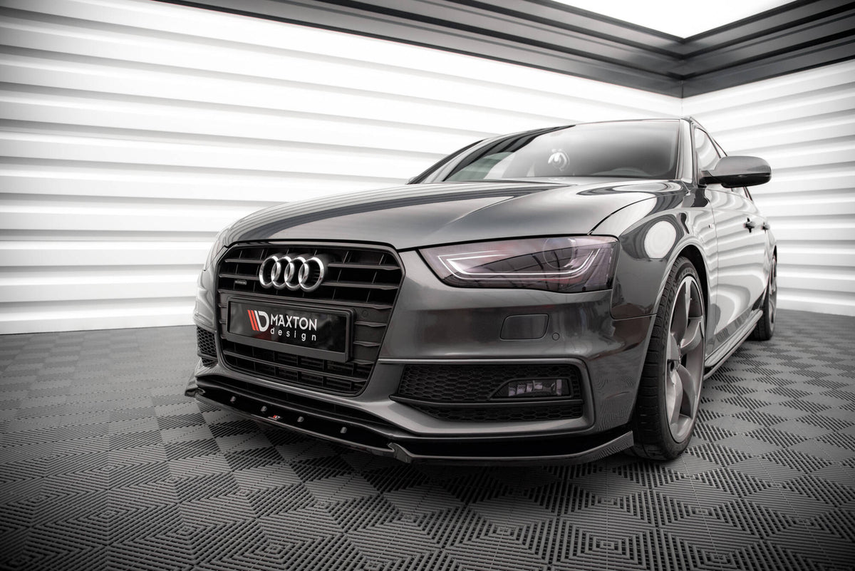 Street+ Spoilerlippe Front Ansatz V.3 passend für Audi A4 S-Line / S4 B8 Facelift schwarz Hochglanz – Ansicht 3