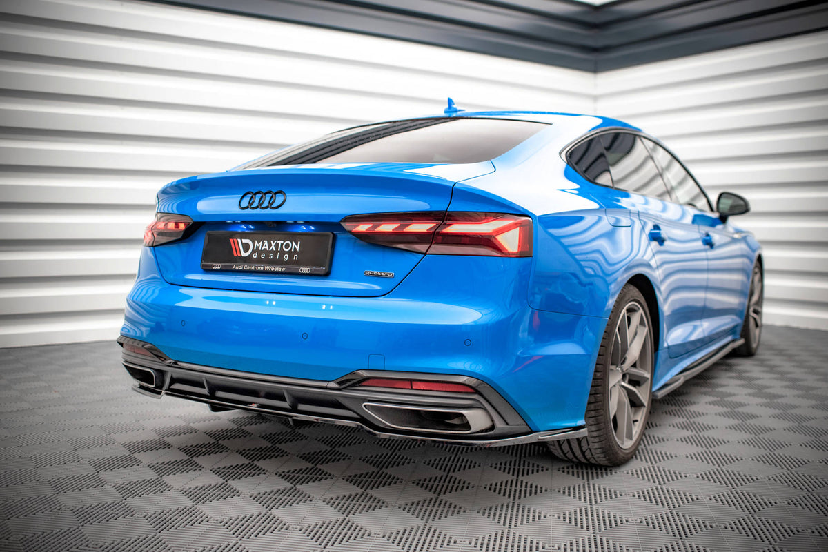 Street+ Mittlerer Diffusor RACE passend für Audi A5 S-Line F5 Facelift schwarz Hochglanz – Ansicht 1