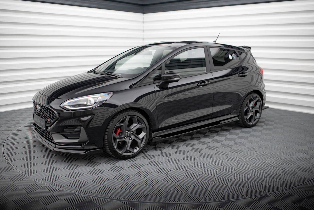 Street+ Seitenschweller Leisten passend für V.3 passend für Ford Fiesta Mk8 ST / ST-Line schwarz Hochglanz – Ansicht 1