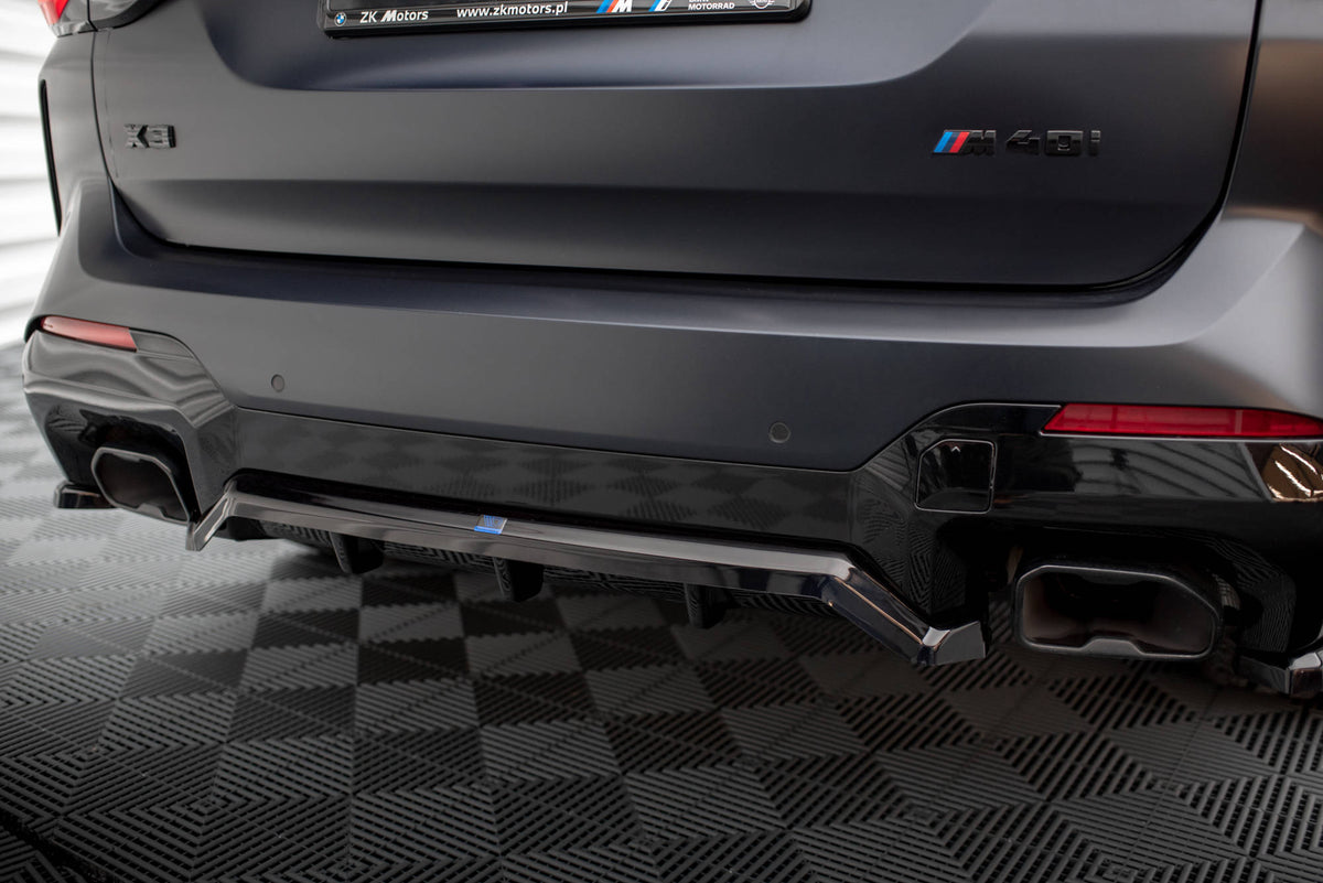 Street+ Mittlerer Diffusor RACE passend für BMW X3 M-Paket G01 Facelift schwarz Hochglanz – Ansicht 4