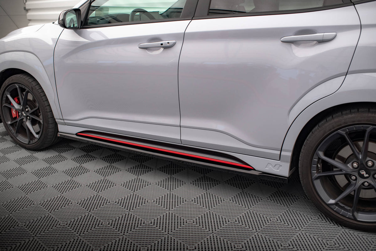 Street+ Seitenschweller Leisten passend für V.1 passend für Hyundai Kona N Mk1 schwarz Hochglanz – Ansicht 3