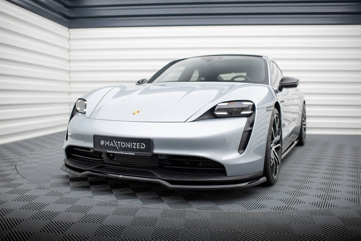 Street+ Spoilerlippe Front Ansatz passend für Porsche Taycan / Taycan 4 / Taycan 4S / Taycan GTS Mk1  schwarz Hochglanz – Ansicht 3